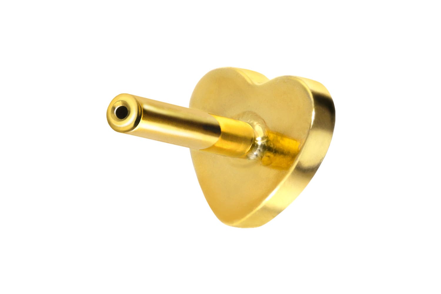 Titan Labret Piercing mit Push Fit ohne Kugel HERZ
